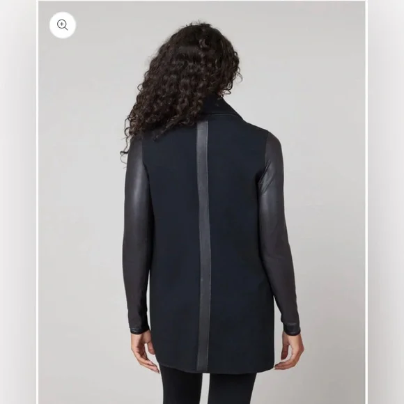 NWOT Spanx Drape Front Jacket Very Black - Picture 6 of 11